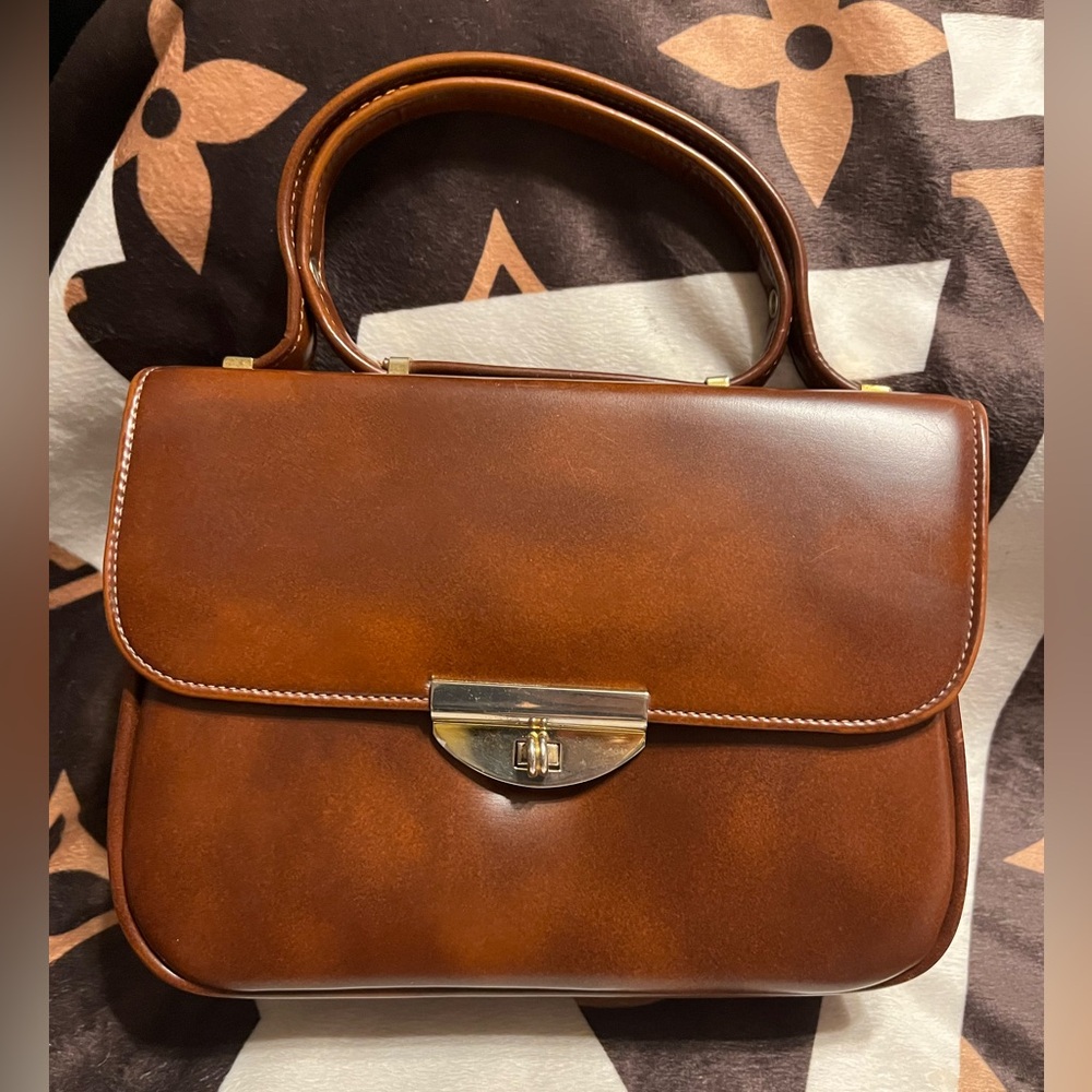 Vintage EUC Vinyl Bag made in Spain Handbag Satchel